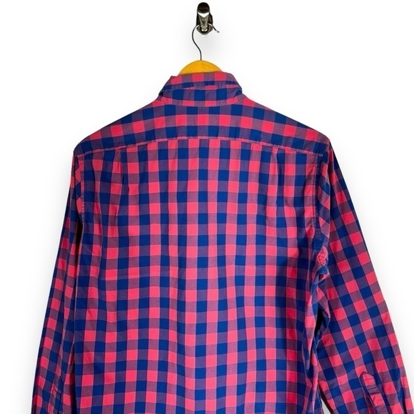 4 for $40 SALE!J Crew Factory Slim Button Down Shirt, Pink/Blue Gingham, Size M - Picture 9 of 11